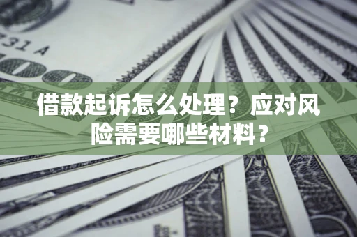 济南借款起诉怎么处理？应对风险需要哪些材料？