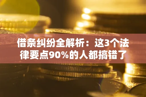 济南借条纠纷全解析：这3个法律要点90%的人都搞错了